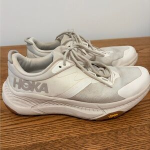 Hoka One One Cream and Gray Low-Top Sneakers